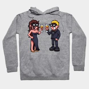 Mysterious Man And Woman Drinking Champagne Hoodie